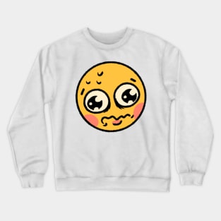 Nervous cursed emoji Crewneck Sweatshirt